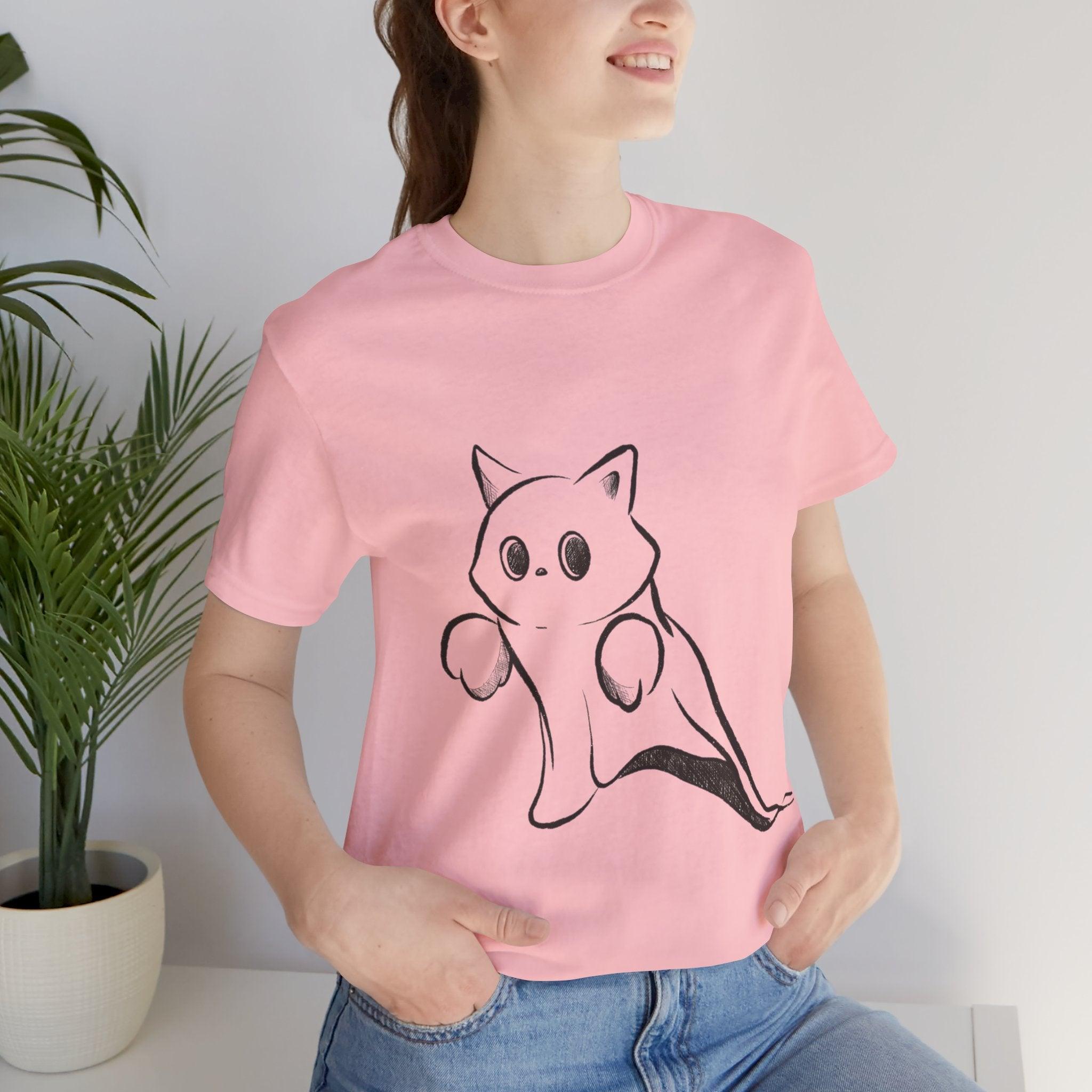 Lindo gato fantasma - camiseta