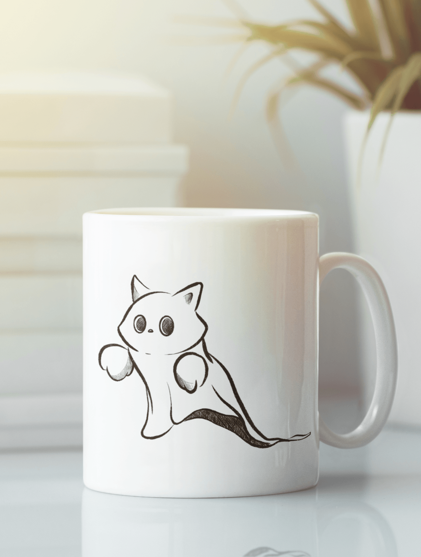 Lindo gato fantasma - taza